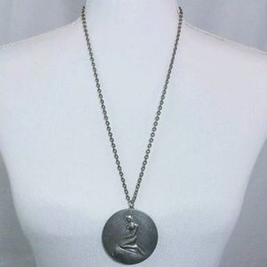 Jorgen Jensen Signed Pewter Mermaid Necklace
